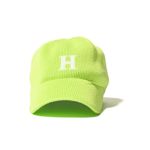 HOMEGAME - H LOGO COTTON KNIT BASEBALL CAP NEON YELLOW【HG241414】 For Discount