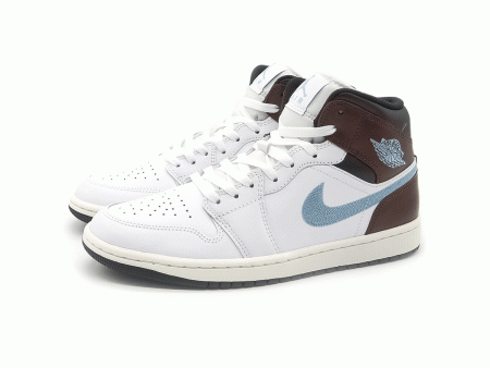 NIKE AIR JODAN 1 MID SE  WHITE BLUE GREY  ナイキ エア ジョーダン ミッド SE  ホワイト ブル グレー 【FQ7931-142】 on Sale