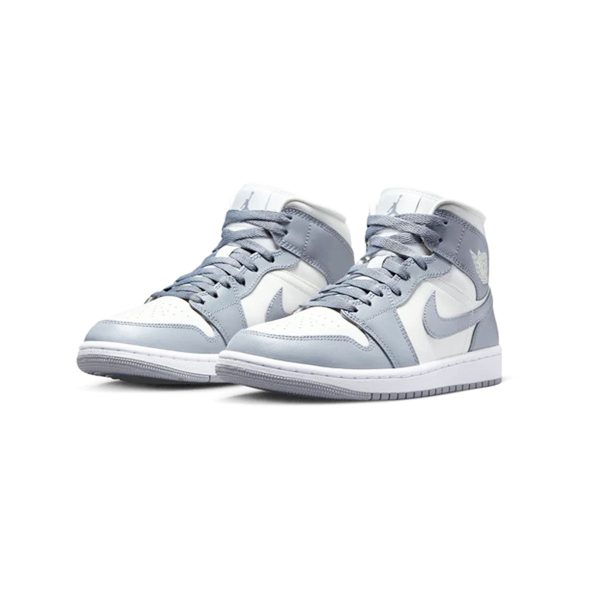 NIKE WMNS AIR JODAN 1 MID Grey Sail ナイキ ウィメンズ エアジョーダン 1 ミッド グレー セイル【BQ6472-115】 For Cheap