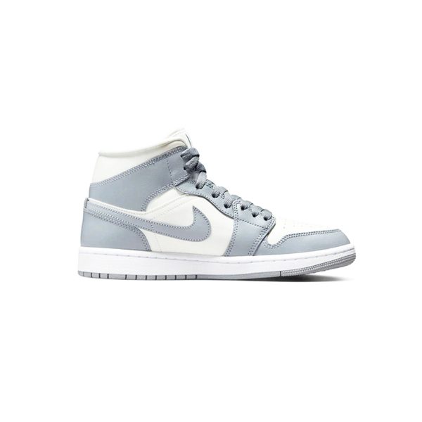 NIKE WMNS AIR JODAN 1 MID Grey Sail ナイキ ウィメンズ エアジョーダン 1 ミッド グレー セイル【BQ6472-115】 For Cheap