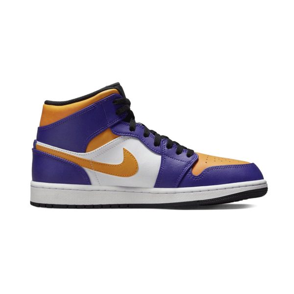 NIKE AIR JORDAN 1 MID LAKERS Dark Concord Taxi-White-Black ナイキ エアジョーダン 1 ミッド レイカーズ【DQ8426-517】 Sale