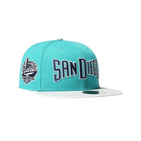 NEW ERA San Diego Padres - 59FIFTY CO EST 1969 TITLE WAVE SNOWGRAY【70858013】 on Sale