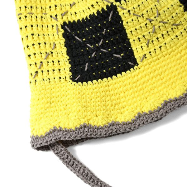 WANNA ワナ “Crochet Flag“ Knit hat YELLOW Discount