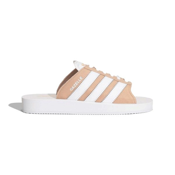 Adidas ガゼル ビーチスライド GAZELLE BEACH SLIDES W MAGIC BEIGE FTWWHT FTWWHT マジックベージュ フットウェアホワイト フットウェアホワイト【JQ7422】 on Sale