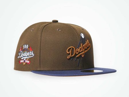 NEW ERA Los Angeles Dodgers - 5950 LOSDOD 100TH WALNUT LTNAVY【70832606】 Online Hot Sale