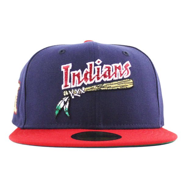 NEW ERA Kinston Indians - 59FIFTY INDIANS PATCH NAVY SCARLET For Sale