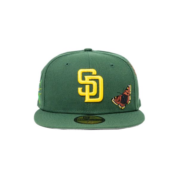 NEW ERA × FELT San Diego Padres - 59FIFTY BUTTERFLY GARDEN GREEN Cheap