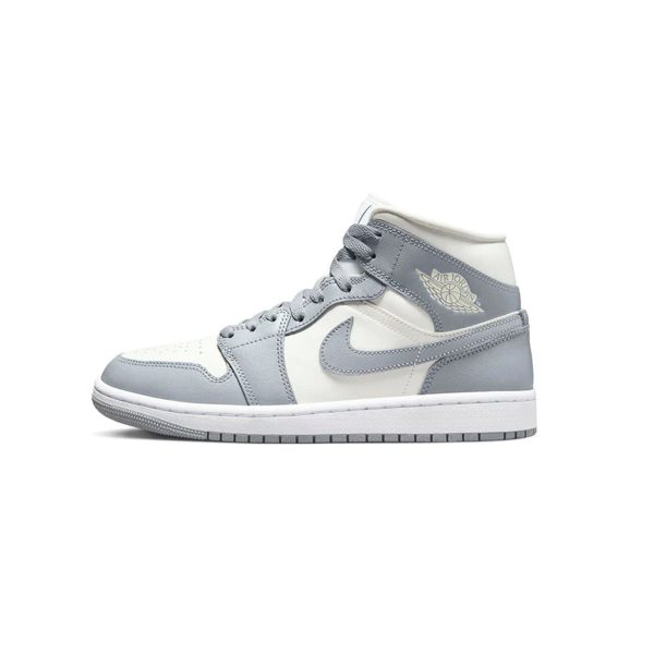 NIKE WMNS AIR JODAN 1 MID Grey Sail ナイキ ウィメンズ エアジョーダン 1 ミッド グレー セイル【BQ6472-115】 For Cheap