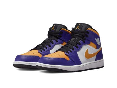 NIKE AIR JORDAN 1 MID LAKERS Dark Concord Taxi-White-Black ナイキ エアジョーダン 1 ミッド レイカーズ【DQ8426-517】 Sale