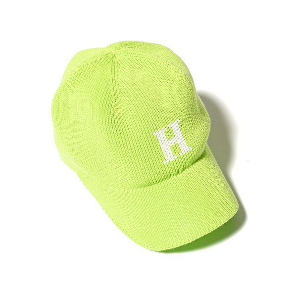 HOMEGAME - H LOGO COTTON KNIT BASEBALL CAP NEON YELLOW【HG241414】 For Discount