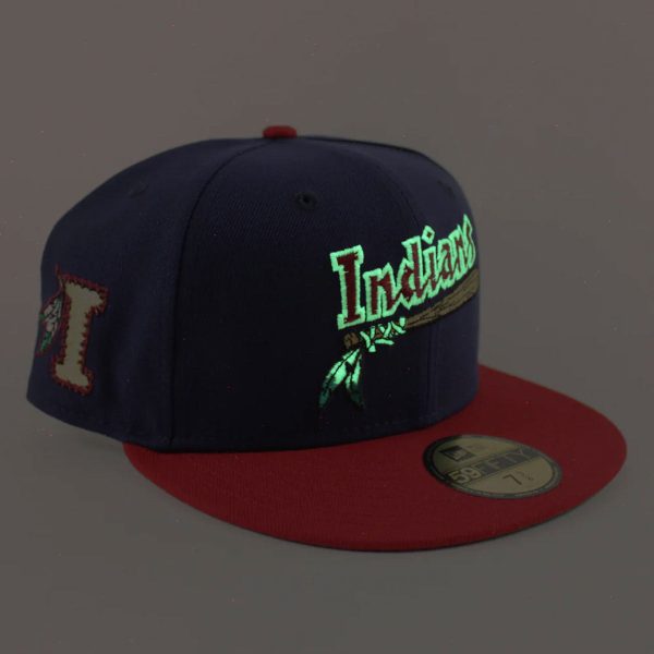 NEW ERA Kinston Indians - 59FIFTY INDIANS PATCH NAVY SCARLET For Sale