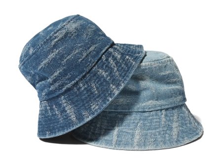 HOMEGAME - DAMAGED DENIM BUCKET HAT【HG241409】 For Discount