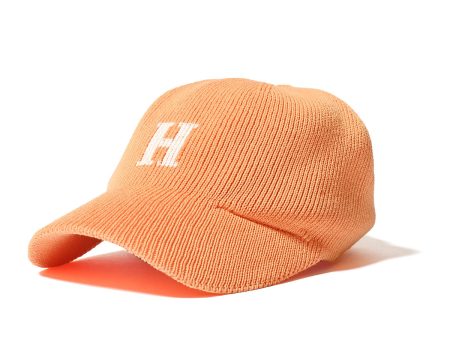 HOMEGAME - H LOGO COTTON KNIT BASEBALL CAP Lt.ORANGE【HG241414】 Online now