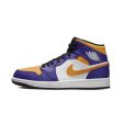 NIKE AIR JORDAN 1 MID LAKERS Dark Concord Taxi-White-Black ナイキ エアジョーダン 1 ミッド レイカーズ【DQ8426-517】 Sale