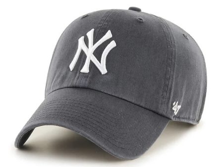 ’47 BRAND New York Yankees - ’47 CLEAN UP Charcoal White【RGW17GWS】 Fashion