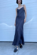 Floor-Length Bias Ankle Slip in Navy Sale