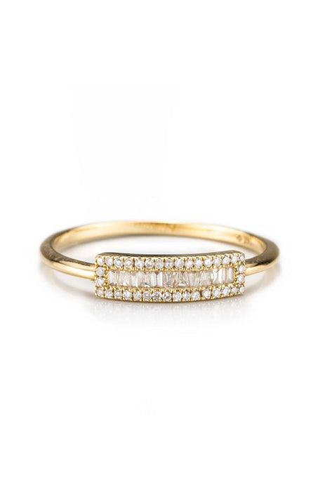 Baguette Petite Shield Ring For Sale