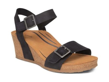 Lexa Quarter Strap Wedge - Black Online Hot Sale