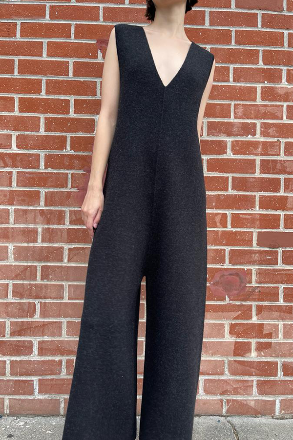 Double Knit Miter Jumpsuit in Black (Sold Out) Fashion