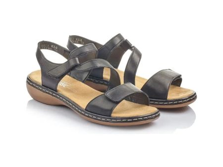 659C7 Regina Sandal - Black Cheap