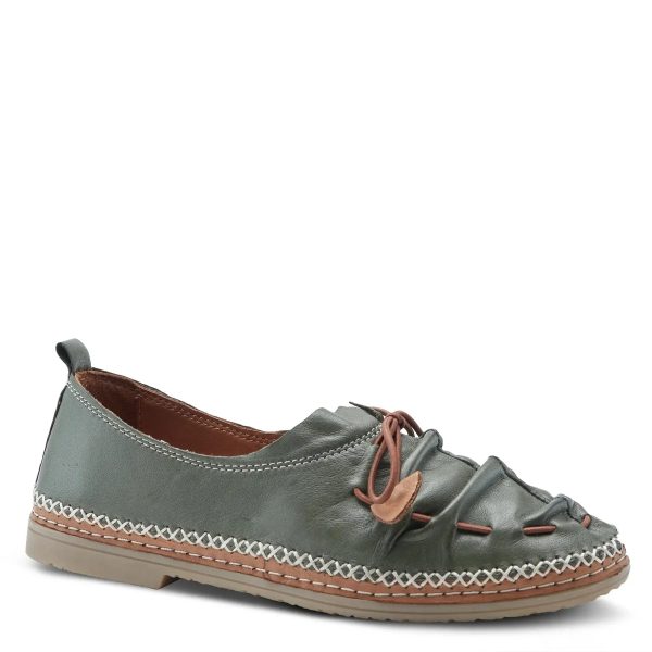 BERNA SHOES - OLIVE LEATHER Online