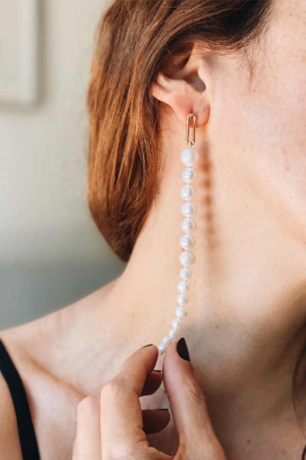 Ascending Pearl Earring Discount