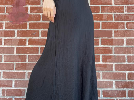 Floor-Length Bias Ankle Slip in Black Supply