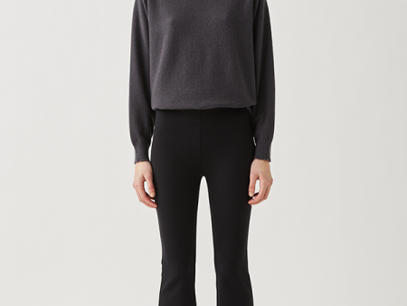 Neoprene Flared Crop Pants in Black Online now