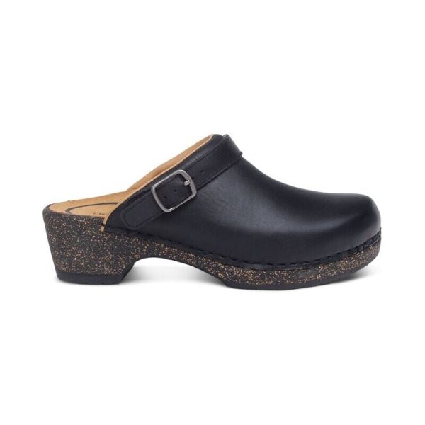 Beckie Cork Clog - Black Leather Discount