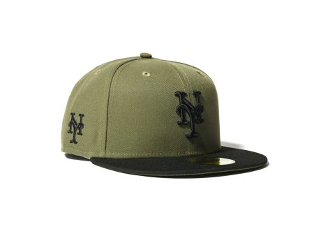 NEW ERA New York Mets - 59FIFTY CO SIDE LOGO NEW OLIVE BLACK【70890322】 Supply