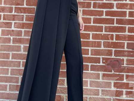 Asymmetrical Wide Pants in Black Supply