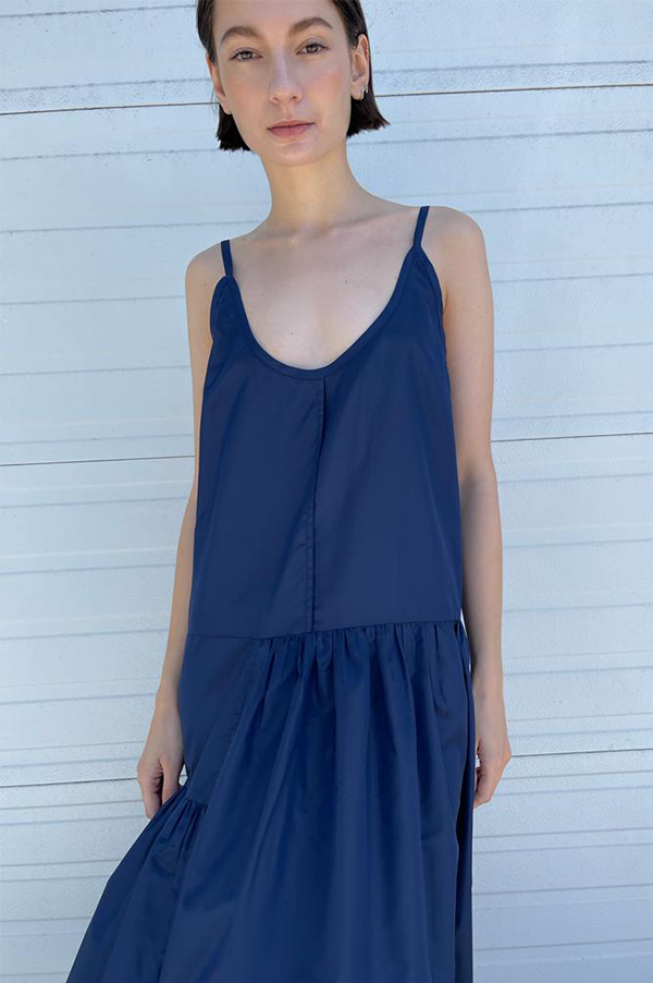 Sofia Silk Slip Dress in Navy Sale