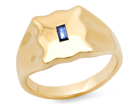 Blue Sapphire Baguette Form Signet Ring Online Hot Sale