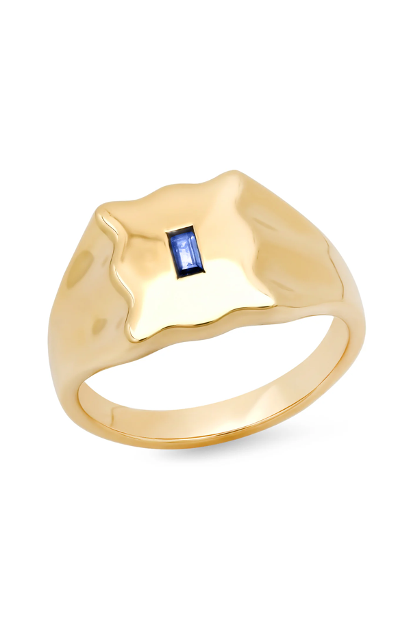 Blue Sapphire Baguette Form Signet Ring Online Hot Sale