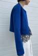 Cropped Open Front Jacket in Royal Hot on Sale