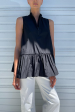 Taffeta Sleeveless Top in Black Hot on Sale