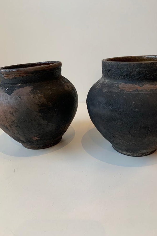 Antique Black Clay Vessel For Discount