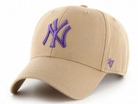 ’47 BRAND New York Yankees - Legend 47 MVP Khaki x Purple Logo【GWMVP17GWS】 Sale