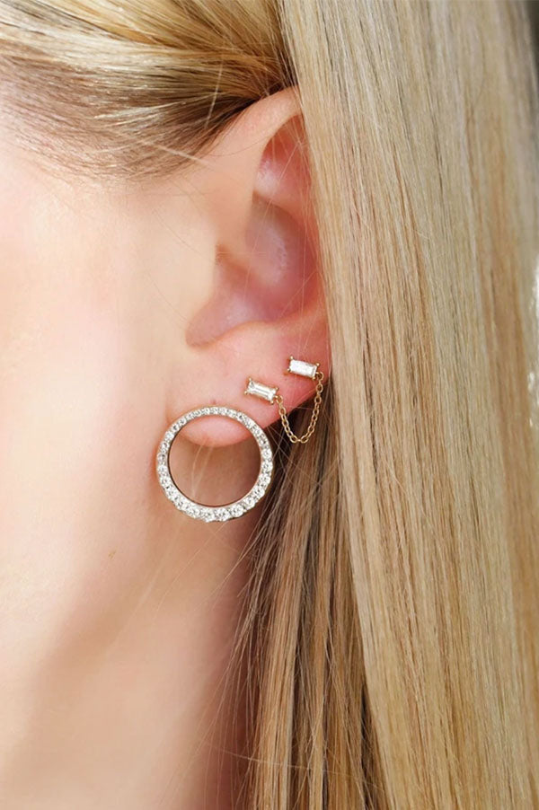 Asymmetrical Diamond Loop Earrings Online