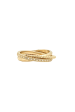 14k Yellow Gold and Diamond Triple Rolling Ring For Discount