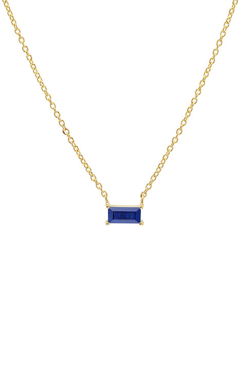 Solitaire Blue Sapphire Necklace Online Sale