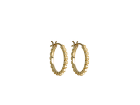 14K Yellow Gold Small Daisy Hoops Fashion