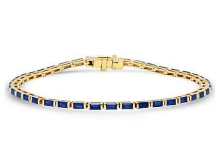 Blue Sapphire Baguette Tennis Bracelet Supply