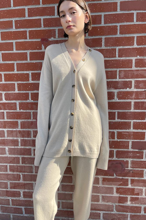 Button Cardigan in Antique For Cheap