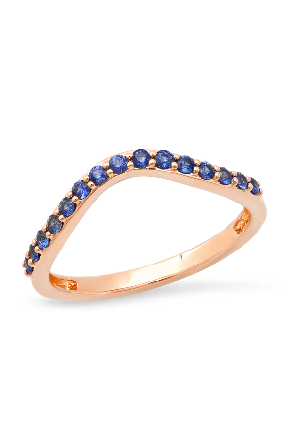 Blue Sapphire Contour Ring Online Hot Sale