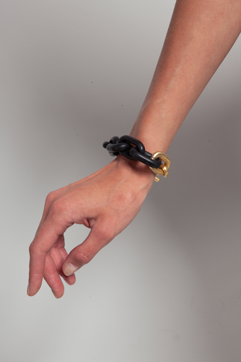 Wood and Acid Gold Toggle Chain Bracelet Online