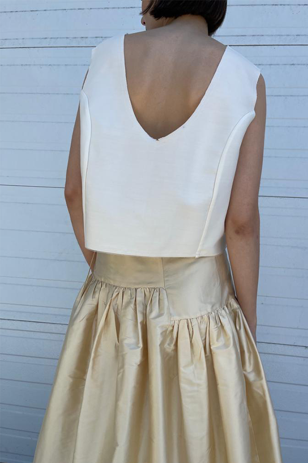 Silk Garden Skirt in Cream Online Hot Sale