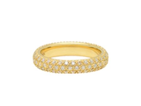 14K Yellow Gold Pavé Diamond Ring Sale