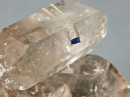 Solitaire Blue Sapphire Necklace Online Sale