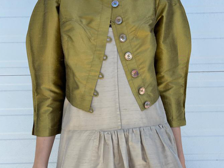 Palace Blouse in Iridescent Khaki Online